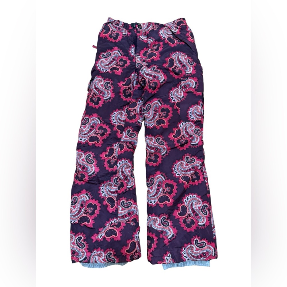Snozu Kids Paisley Snow Bottoms - Purple and Pink